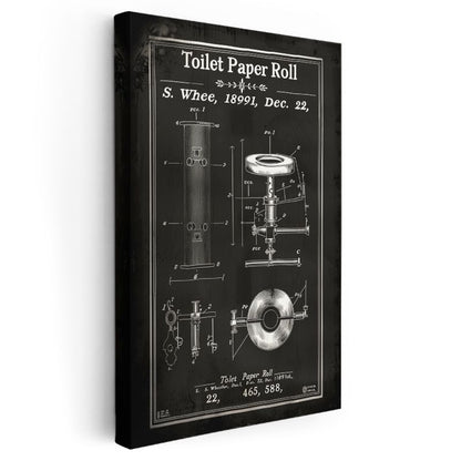 Tuvalet Kağıdı Rulosu - 1891 Endüstriyel Patent Kanvas Tablo