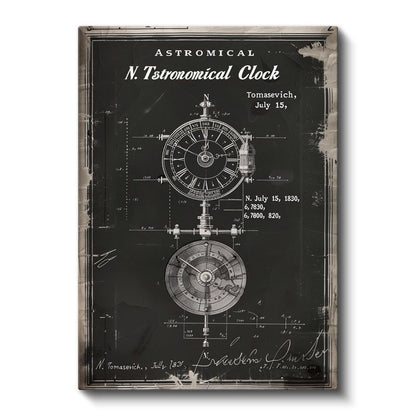 Astronomik Saat - 1830 Bilimsel Alet Tasarımı Kanvas Tablo