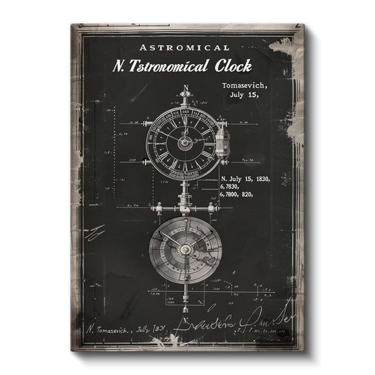 Astronomik Saat - 1830 Bilimsel Alet Tasarımı Kanvas Tablo