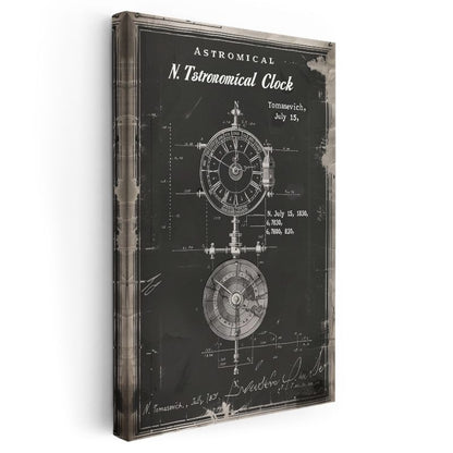Astronomik Saat - 1830 Bilimsel Alet Tasarımı Kanvas Tablo
