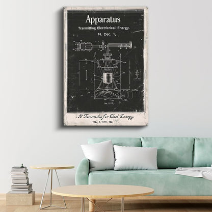 Elektrik Enerjisi Aparatı - Vintage Tesla Buluşu Kanvas Tablo