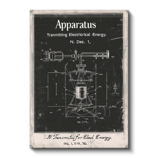 Elektrik Enerjisi Aparatı - Vintage Tesla Buluşu Kanvas Tablo