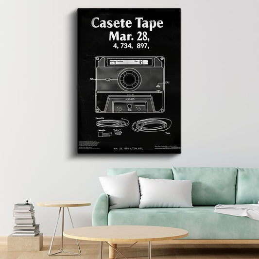 Kaset - 1989 Retro Müzik Teknolojisi Kanvas Tablo