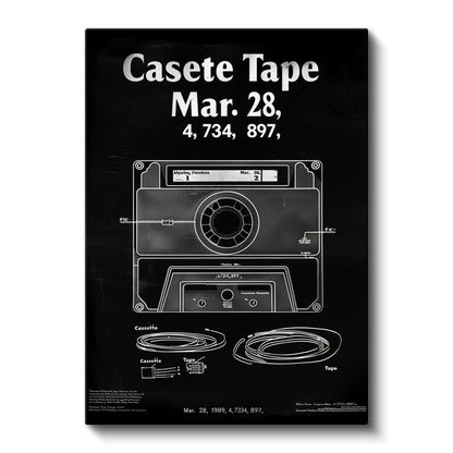 Kaset - 1989 Retro Müzik Teknolojisi Kanvas Tablo