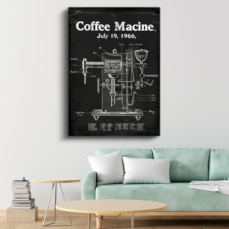 Kahve Makinesi - 1966 Endüstriyel Tasarım Kanvas Tablo