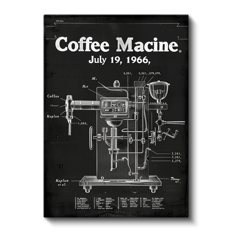 Kahve Makinesi - 1966 Endüstriyel Tasarım Kanvas Tablo