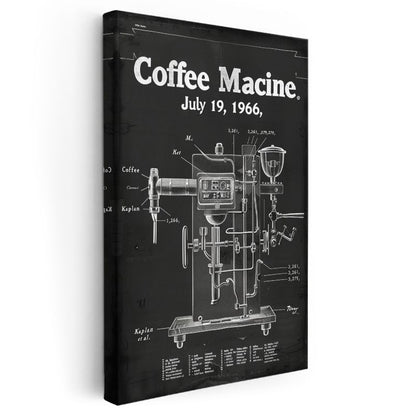 Kahve Makinesi - 1966 Endüstriyel Tasarım Kanvas Tablo