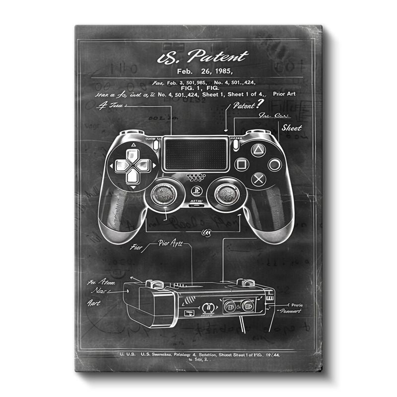 Oyun Kumandası - 1985 Patent Çizimi Kanvas Tablo