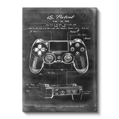 Oyun Kumandası - 1985 Patent Çizimi Kanvas Tablo