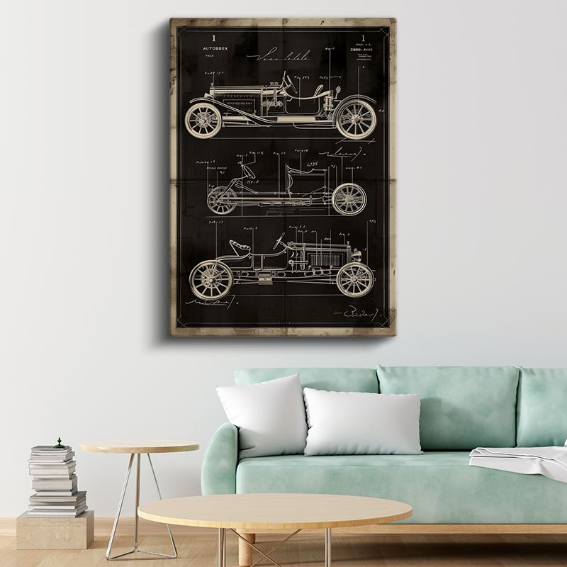 Klasik Otomobil - Vintage Araba Tasarımı Kanvas Tablo