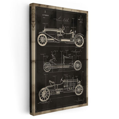 Klasik Otomobil - Vintage Araba Tasarımı Kanvas Tablo