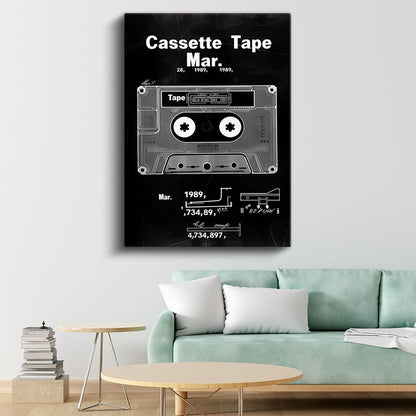 Kaset - 1989 Müzik Teknolojisi Kanvas Tablo