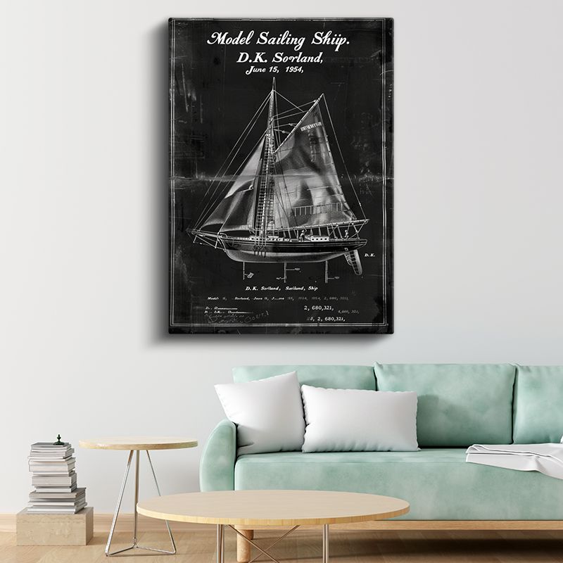 Yelkenli Tekne - Denizcilik Mühendisliği Kanvas Tablo