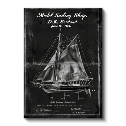 Yelkenli Tekne - Denizcilik Mühendisliği Kanvas Tablo