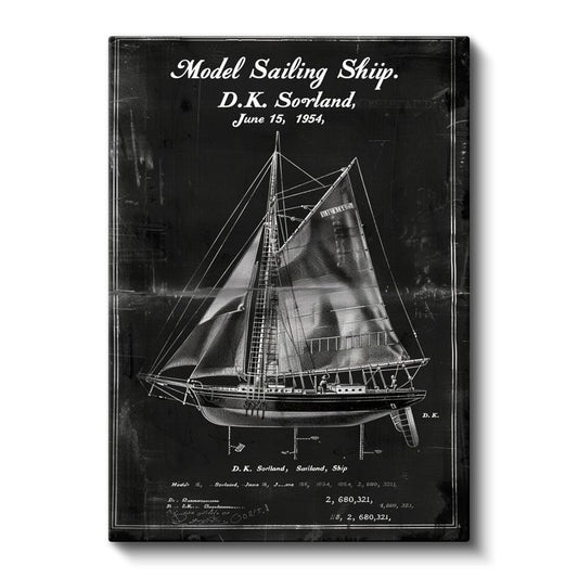 Yelkenli Tekne - Denizcilik Mühendisliği Kanvas Tablo