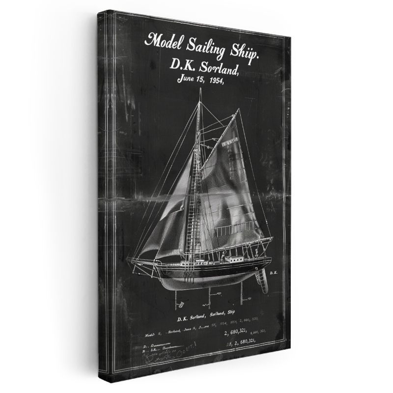 Yelkenli Tekne - Denizcilik Mühendisliği Kanvas Tablo