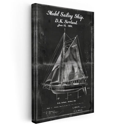 Yelkenli Tekne - Denizcilik Mühendisliği Kanvas Tablo