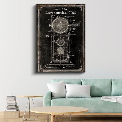 Astronomik Saat - Antik Zaman Ölçer Kanvas Tablo