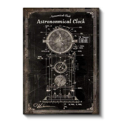Astronomik Saat - Antik Zaman Ölçer Kanvas Tablo