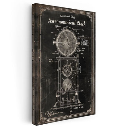 Astronomik Saat - Antik Zaman Ölçer Kanvas Tablo