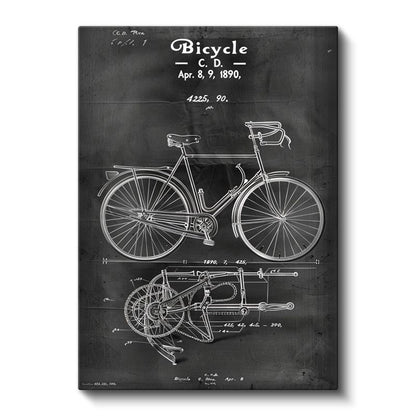 Klasik Bisiklet - 1890 Mühendislik Tasarımı Kanvas Tablo