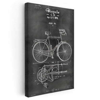 Klasik Bisiklet - 1890 Mühendislik Tasarımı Kanvas Tablo