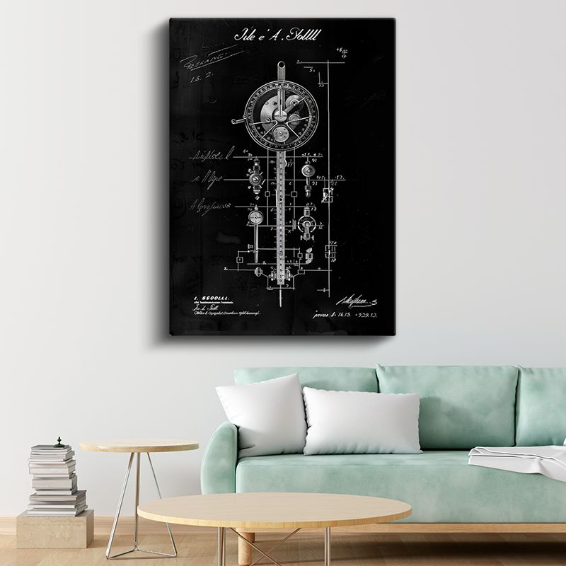 Vintage Mürekkep Aleti - Hassas Mekanik Tasarım Kanvas Tablo