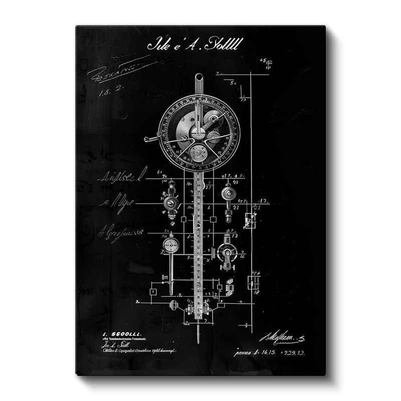Vintage Mürekkep Aleti - Hassas Mekanik Tasarım Kanvas Tablo