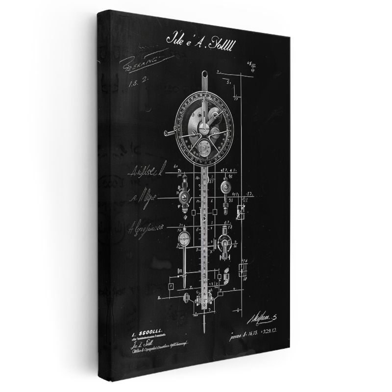 Vintage Mürekkep Aleti - Hassas Mekanik Tasarım Kanvas Tablo