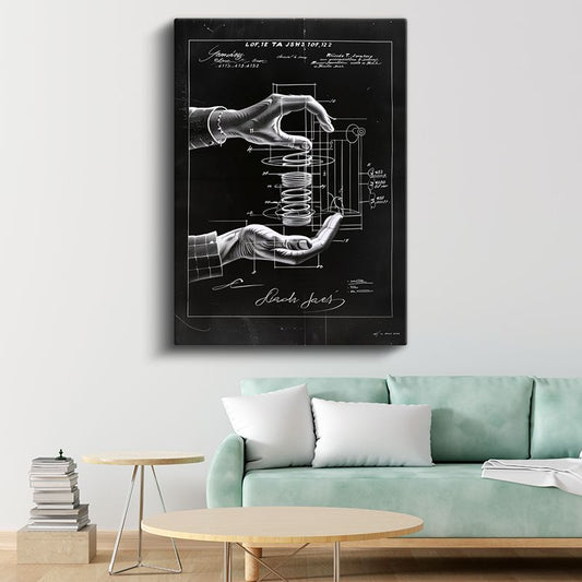 Mekanik Yay Sistemi - El İle Çalışan Mekanizma Kanvas Tablo