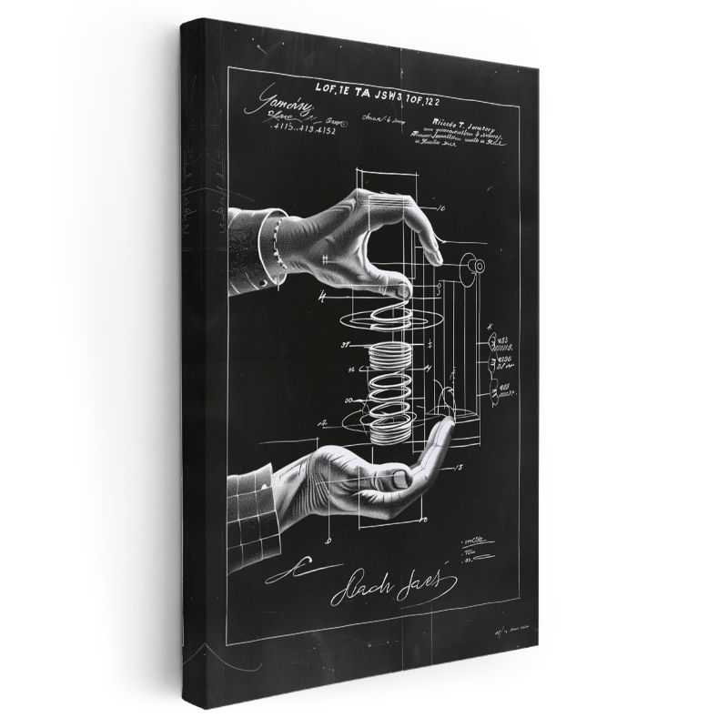 Mekanik Yay Sistemi - El İle Çalışan Mekanizma Kanvas Tablo