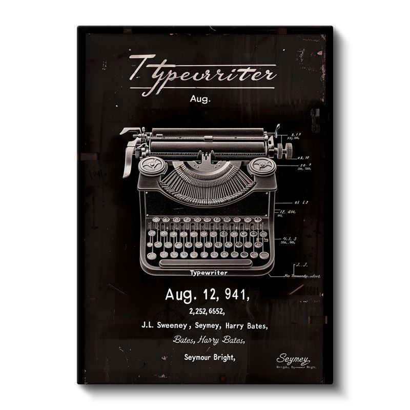 Klasik Daktilo - Yazı Makinesi Tasarımı Kanvas Tablo