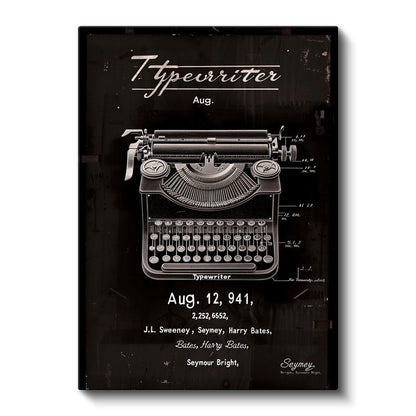 Klasik Daktilo - Yazı Makinesi Tasarımı Kanvas Tablo