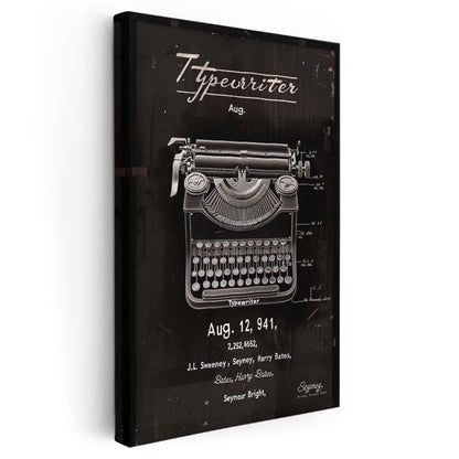 Klasik Daktilo - Yazı Makinesi Tasarımı Kanvas Tablo