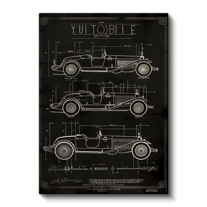 Antika Otomobil - Lüks Araç Şeması Kanvas Tablo