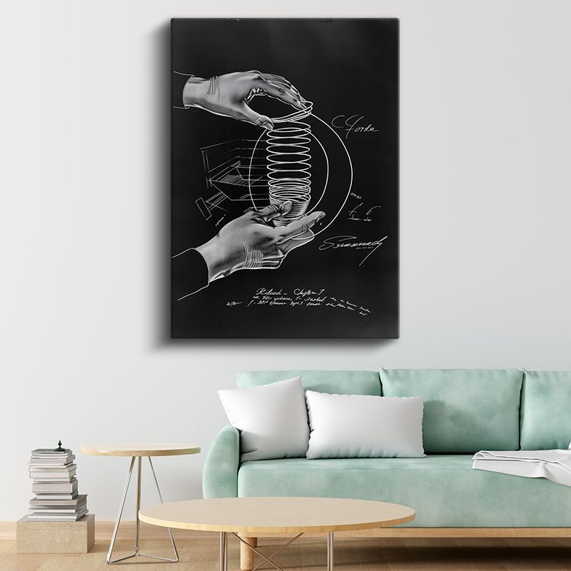 Mekanik Yay Sistemi - Endüstriyel Tasarım Patent Çizimi Kanvas Tablo