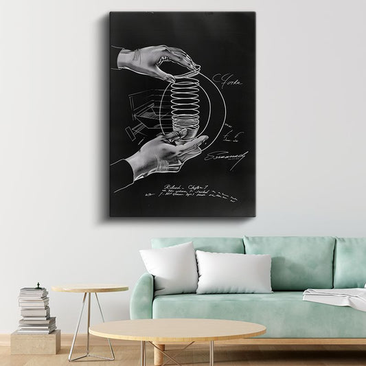 Mekanik Yay Sistemi - Endüstriyel Tasarım Patent Çizimi Kanvas Tablo