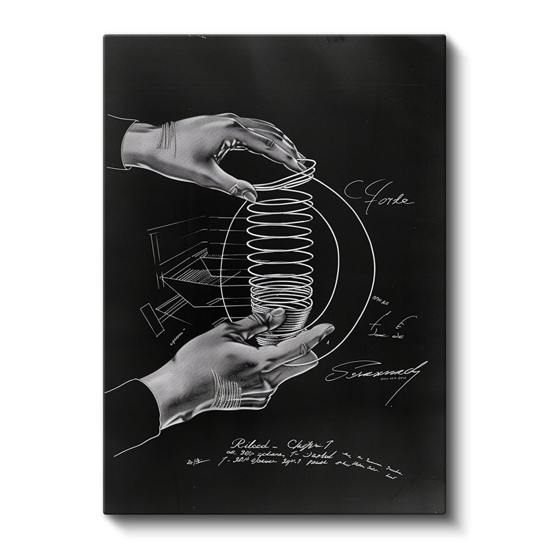 Mekanik Yay Sistemi - Endüstriyel Tasarım Patent Çizimi Kanvas Tablo