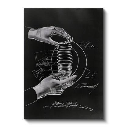 Mekanik Yay Sistemi - Endüstriyel Tasarım Patent Çizimi Kanvas Tablo