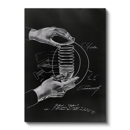 Mekanik Yay Sistemi - Endüstriyel Tasarım Patent Çizimi Kanvas Tablo