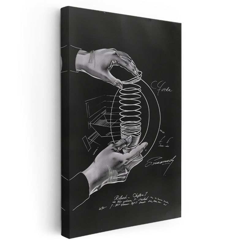 Mekanik Yay Sistemi - Endüstriyel Tasarım Patent Çizimi Kanvas Tablo