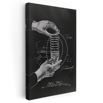 Mekanik Yay Sistemi - Endüstriyel Tasarım Patent Çizimi Kanvas Tablo