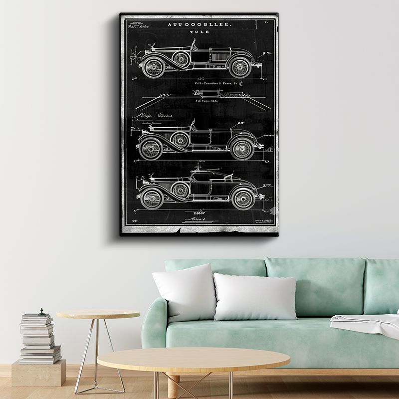 Klasik Otomobil - 1920'ler Araba Tasarım Patenti Kanvas Tablo
