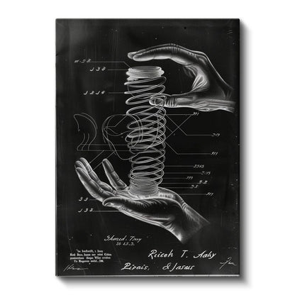 Yay Mekanizması - Endüstriyel Tasarım Patent Çizimi Kanvas Tablo