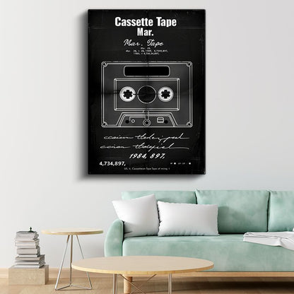 Kaset - Retro Müzik Teknolojisi Kanvas Tablo