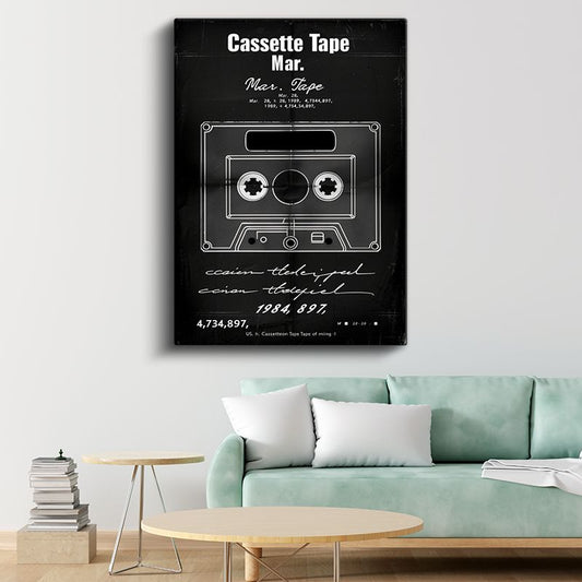 Kaset - Retro Müzik Teknolojisi Kanvas Tablo