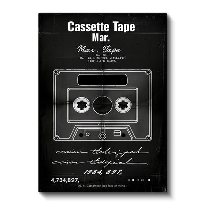 Kaset - Retro Müzik Teknolojisi Kanvas Tablo