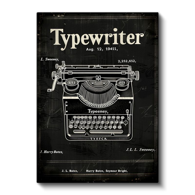 Daktilo - Nostaljik Yazı Makinesi Kanvas Tablo