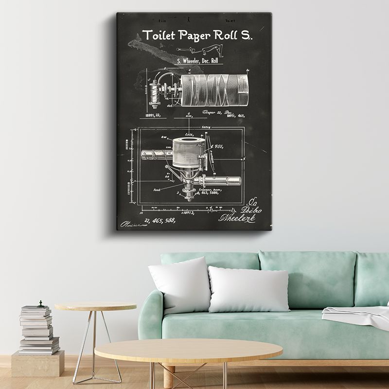 Tuvalet Kağıdı Mekanizması - Endüstriyel Tasarım Kanvas Tablo