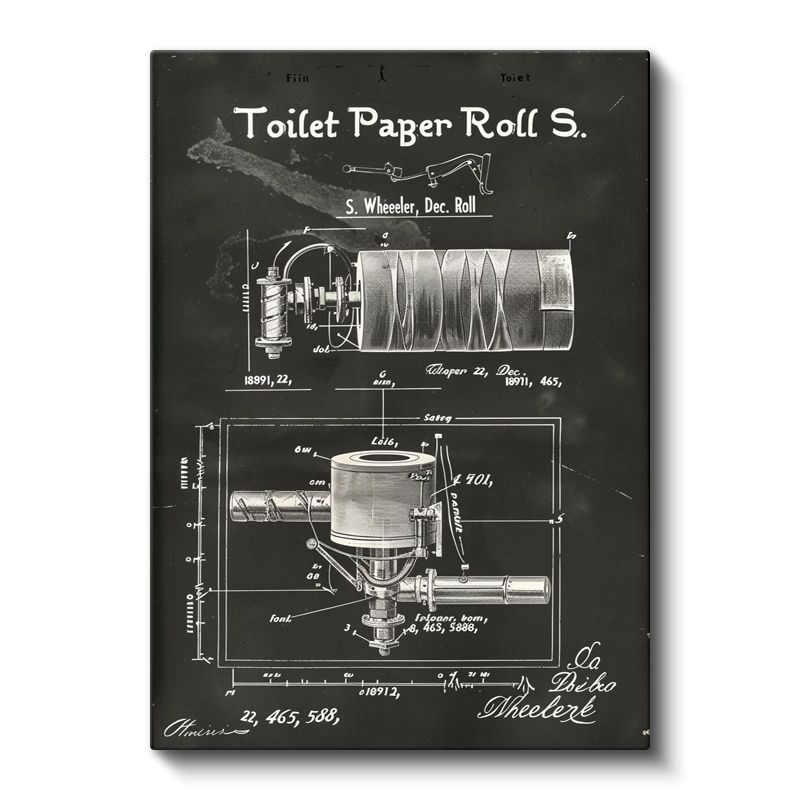 Tuvalet Kağıdı Mekanizması - Endüstriyel Tasarım Kanvas Tablo